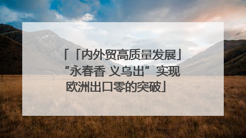 「内外贸高质量发展」“永春香 义乌出”实现欧洲出口零的突破