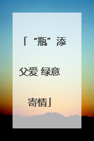 “瓶”添父爱 绿意寄情