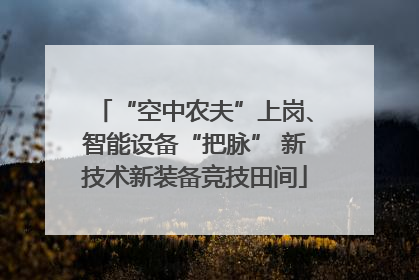 “空中农夫”上岗、智能设备“把脉” 新技术新装备竞技田间