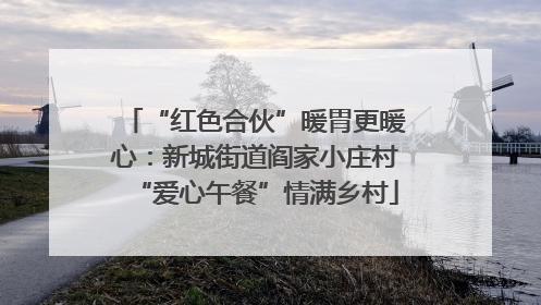 “红色合伙”暖胃更暖心：新城街道阎家小庄村“爱心午餐”情满乡村