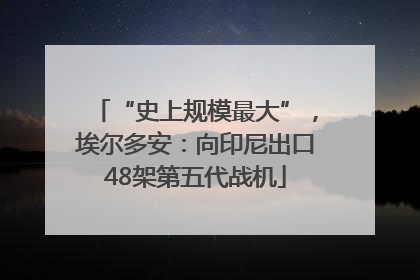 “史上规模最大”，埃尔多安：向印尼出口48架第五代战机
