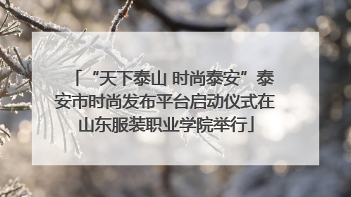 “天下泰山 时尚泰安”泰安市时尚发布平台启动仪式在山东服装职业学院举行
