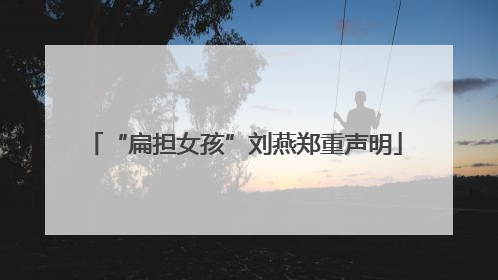 “扁担女孩”刘燕郑重声明