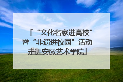 “文化名家进高校”暨“非遗进校园”活动走进安徽艺术学院