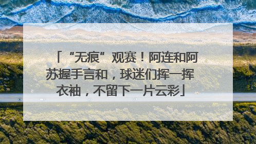 “无痕”观赛！阿连和阿苏握手言和，球迷们挥一挥衣袖，不留下一片云彩