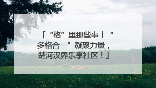 “格”里那些事丨“多格合一”凝聚力量，楚河汉界乐享社区！