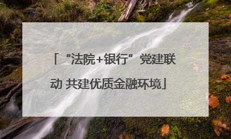 “法院+银行”党建联动 共建优质金融环境