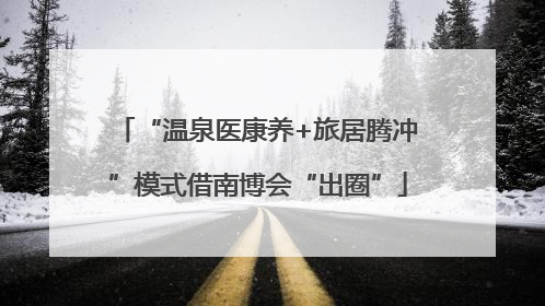 “温泉医康养+旅居腾冲”模式借南博会“出圈”