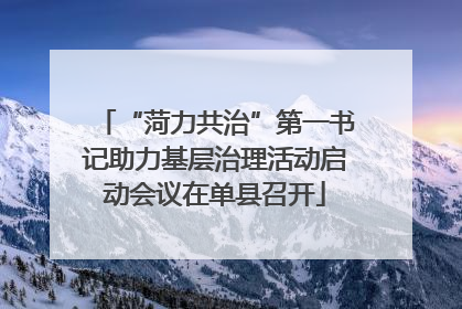 “菏力共治”第一书记助力基层治理活动启动会议在单县召开