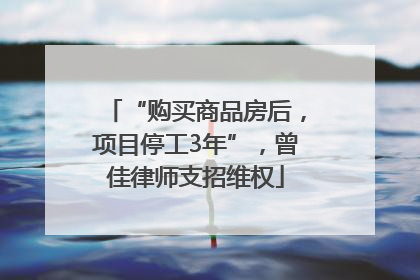 “购买商品房后，项目停工3年”，曾佳律师支招维权