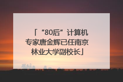 “80后”计算机专家唐金辉已任南京林业大学副校长