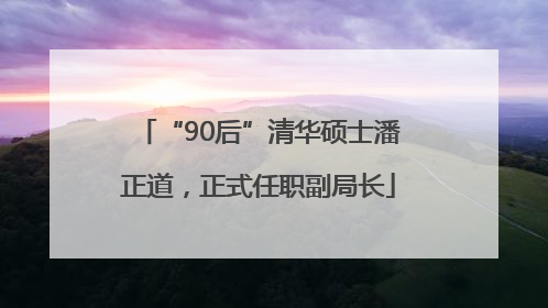 “90后”清华硕士潘正道，正式任职副局长