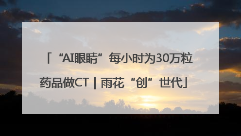 “AI眼睛”每小时为30万粒药品做CT｜雨花“创”世代