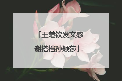 王楚钦发文感谢搭档孙颖莎