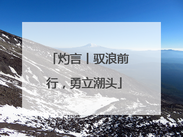 灼言丨驭浪前行，勇立潮头