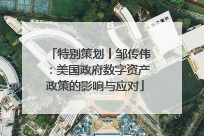 特别策划丨邹传伟：美国政府数字资产政策的影响与应对