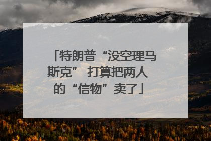 特朗普“没空理马斯克” 打算把两人的“信物”卖了