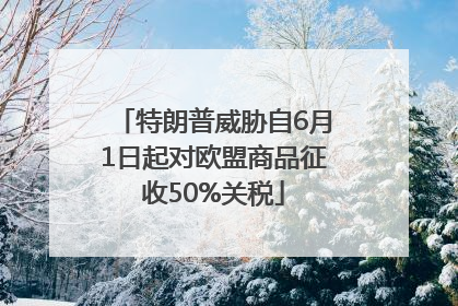 特朗普威胁自6月1日起对欧盟商品征收50%关税