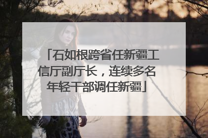 石如根跨省任新疆工信厅副厅长，连续多名年轻干部调任新疆