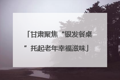 甘肃聚焦“银发餐桌”托起老年幸福滋味