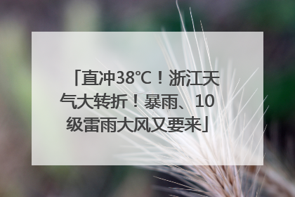 直冲38℃！浙江天气大转折！暴雨、10级雷雨大风又要来