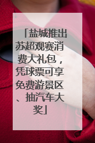 盐城推出苏超观赛消费大礼包，凭球票可享免费游景区、抽汽车大奖