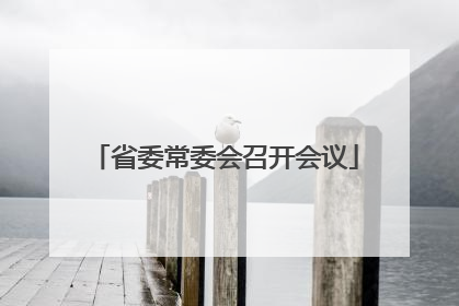 省委常委会召开会议