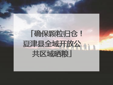 确保颗粒归仓！夏津县全域开放公共区域晒粮