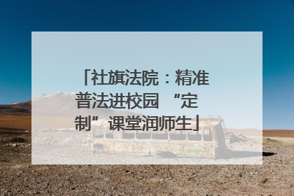 社旗法院：精准普法进校园 “定制”课堂润师生