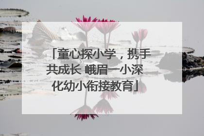 童心探小学，携手共成长 峨眉一小深化幼小衔接教育