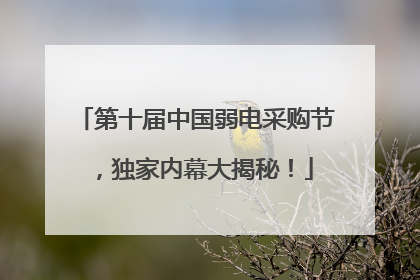 第十届中国弱电采购节，独家内幕大揭秘！