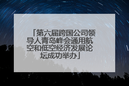第六届跨国公司领导人青岛峰会通用航空和低空经济发展论坛成功举办