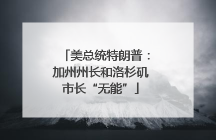 美总统特朗普：加州州长和洛杉矶市长“无能”