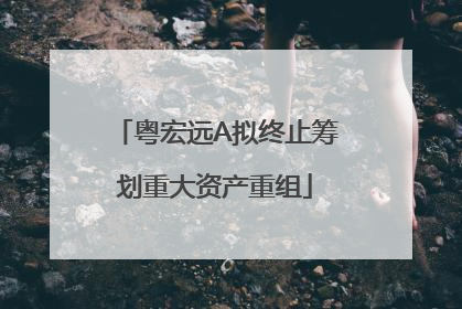 粤宏远A拟终止筹划重大资产重组