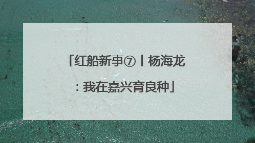 红船新事⑦丨杨海龙：我在嘉兴育良种