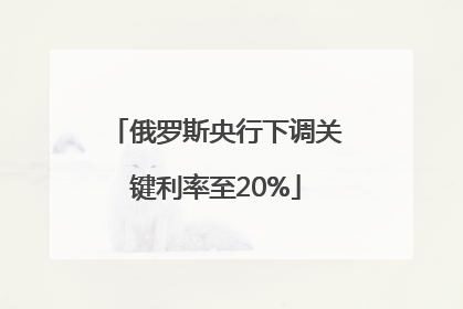 俄罗斯央行下调关键利率至20%