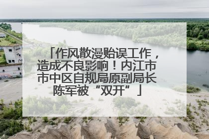 作风散漫贻误工作，造成不良影响！内江市市中区自规局原副局长陈军被“双开”