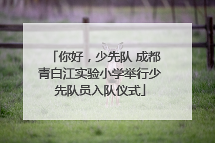 你好，少先队 成都青白江实验小学举行少先队员入队仪式