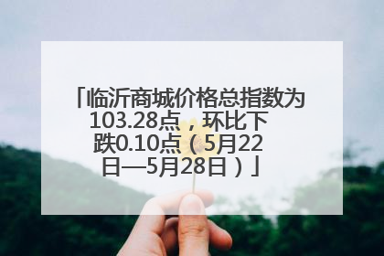 临沂商城价格总指数为103.28点，环比下跌0.10点（5月22日—5月28日）