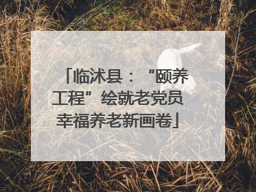临沭县：“颐养工程”绘就老党员幸福养老新画卷