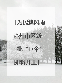 为民遮风雨 漳州市区新一批“巨伞”即将开工