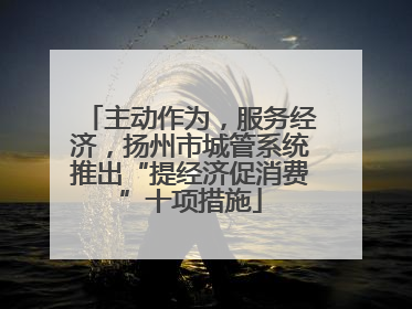主动作为，服务经济，扬州市城管系统推出“提经济促消费”十项措施
