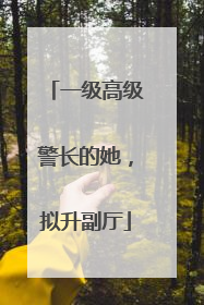 一级高级警长的她，拟升副厅