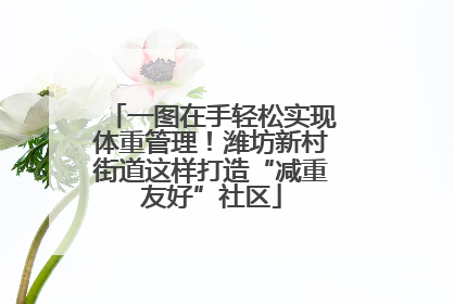 一图在手轻松实现体重管理！潍坊新村街道这样打造“减重友好”社区