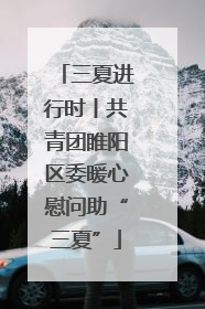 三夏进行时丨共青团睢阳区委暖心慰问助“三夏”