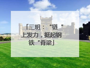 三明：“链“上发力，挺起钢铁“脊梁