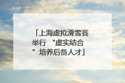 上海虚拟滑雪赛举行 “虚实结合”培养后备人才