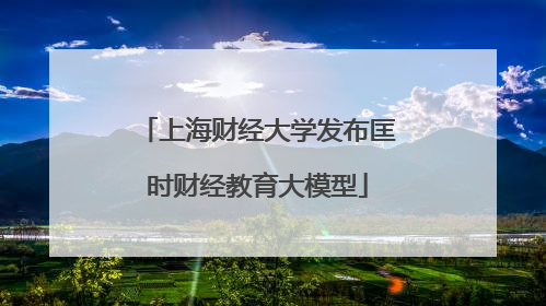上海财经大学发布匡时财经教育大模型