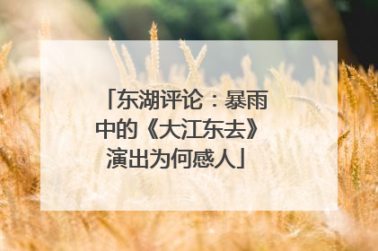 东湖评论：暴雨中的《大江东去》演出为何感人