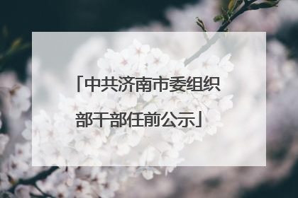 中共济南市委组织部干部任前公示
